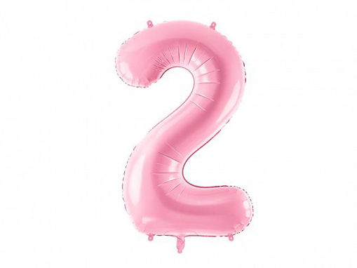 Picture of FOIL BALLOON NUMBER 2 PASTEL PINK 34 INCH